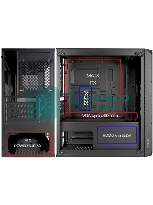 Компьютерный корпус Ginzzu CL590 mATX