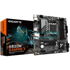 Материнская плата Gigabyte A620M GAMING X, Micro-ATX, AM5, AMD A620, 4xDDR5, 4xSATA, 1xM.2, 1xPCI-E 4.0 x16, 1xPCI-E x1, 1xHDMI, 1xDP, 1x 1Gb LAN, 1xUSB 3.2 Gen 2, 2xUSB 2.0, 2xUSB 3.2 Gen 1, 3x3.5мм, 7.1, ATX