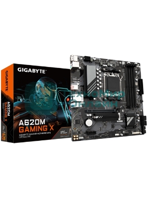 Материнская плата Gigabyte A620M GAMING X, Micro-ATX, AM5, AMD A620, 4xDDR5, 4xSATA, 1xM.2, 1xPCI-E 4.0 x16, 1xPCI-E x1, 1xHDMI, 1xDP, 1x 1Gb LAN, 1xUSB 3.2 Gen 2, 2xUSB 2.0, 2xUSB 3.2 Gen 1, 3x3.5мм, 7.1, ATX