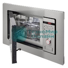 Встраиваемая микроволновая печь Hansa AMM20BEIH нержавеющая сталь, 20 л, 800 Вт, переключатели - кнопки/поворотный механизм