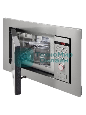 Встраиваемая микроволновая печь Hansa AMM20BEIH нержавеющая сталь, 20 л, 800 Вт, переключатели - кнопки/поворотный механизм