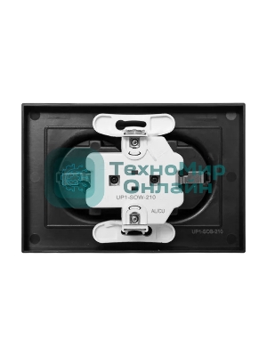 Розетка 2-м EKF UP1-SOB-210 СП Эпика 16А с заземл. без защ. шторок с рамкой механизм черный