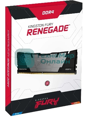 Оперативная память Kingston Fury Renegade, DDR4, 16GB (2x8GB), 4800MHz, CL19, DIMM, с радиатором, черный
