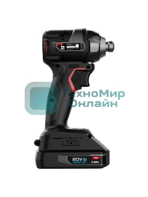 Винтоверт ударный аккумуляторный Deli DE-QZ20-1D2 (2АКБ*2А·ч + ЗУ, 20V, 200Нм, 0-3600об/мин, 0-3600уд/мин, сумка)