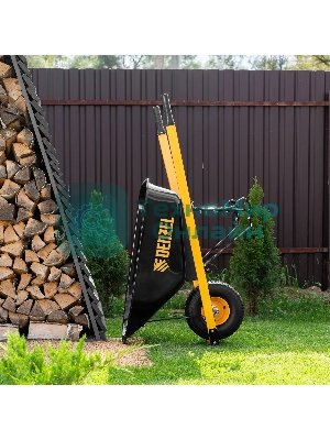 Тачка строительная Denzel усиленная, объем 140 л, 230 кг, колесо 15х6.00-6