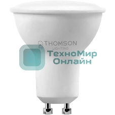 Лампа cветодиодная LED Thomson TH-B2328 GU10, полусфера, 10Вт, 6500К, белый холодный, 1 шт.