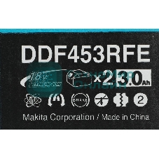Дрель-шуруповерт Makita DDF453RFE, 18 В, 3 Ач, 42 Нм, щеточный