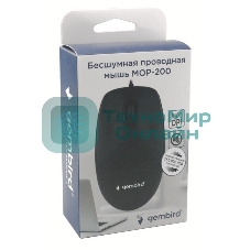 Мышь проводная Gembird MOP-200 черный, 1000 dpi, USB, кнопки - 3