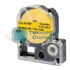 Картридж ленточный Cactus CS-LK3YBP черный шрифт, желтый фон (9 мм, 9 м) для Epson LW300/LW400/LW700/LW600P/LW1000P/K400/Z700/Z900
