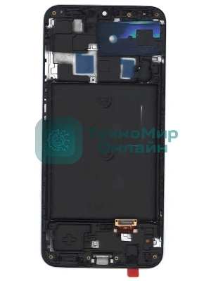 Дисплей для Samsung Galaxy A20 SM-A205F в сборе с тачскрином и рамкой (OLED), черный