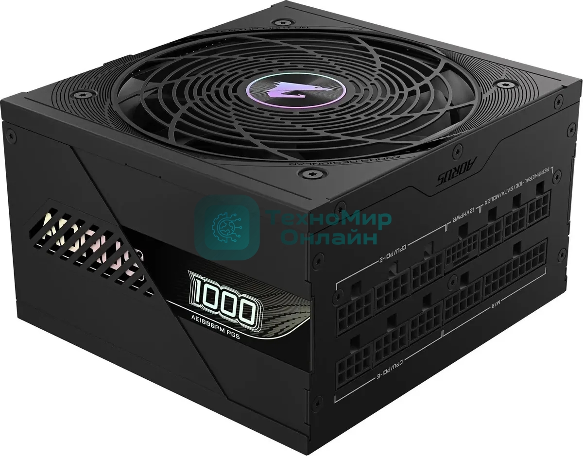 Блок питания Gigabyte ATX 1000W GP-AE1000PM PG5 Gen.5 80 PLUS platinum (20+4pin) APFC 120мм fan 16xSATA Cab Manag RTL