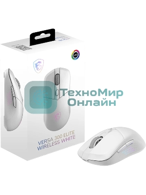 Мышь беспроводная/проводная MSI Versa 300 Elite белый, 26000 dpi, радиоканал, Bluetooth, USB, кнопки - 6