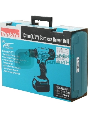 Дрель-шуруповерт Makita DDF453RFE, 18 В, 3 Ач, 42 Нм, щеточный