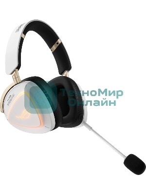 Гарнитура ASUS ROG Delta II KJP белый, беспроводная + проводная, Bluetooth, подсветка, совместимость с PS5, Xbox