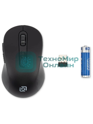 Мышь беспроводная Oklick 677MW черный, 1600 dpi, радиоканал, USB, кнопки - 6