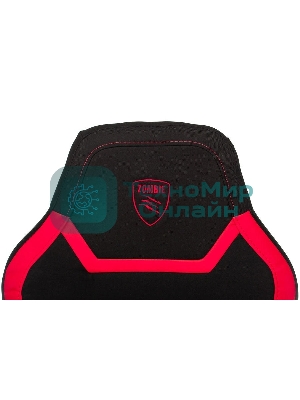 Кресло Zombie 10 черный/красный, экокожа, 120 кг, механизм качания