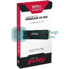 Накопитель SSD Kingston Fury Renegade, 1Tb, M.2(22x80мм), NVMe, PCIe 5.0 x4, 3D TLC, R/W 14200/11000Mb/s, IOPs 2 200 000/2 150 000, TbW 1000, DWPD 0.5 (12 мес)