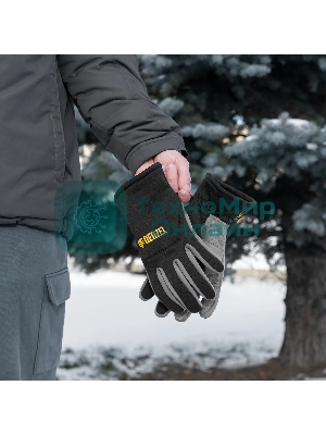 Перчатки универсальные Denzel 68086 искусственный мех, работа с сенсорным экраном, размер 8