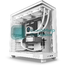 Компьютерный корпус без блока питания Case NZXT H6 Flow, Midi-Tower, TG, 3x120мм, 2xUSB-A 3.2 + 1xUSB-C 3.2, ATX, mATX, mITX белый