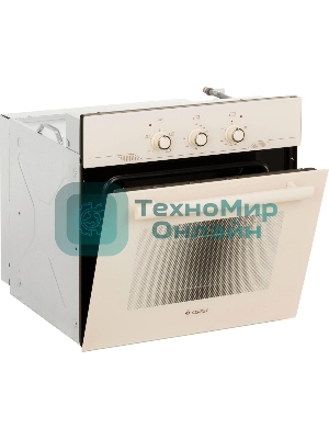 Встраиваеммый газовый духовой шкаф Gefest ДГЭ 621-01 В1, 52л, дверца с 2 стеклами, кремовый