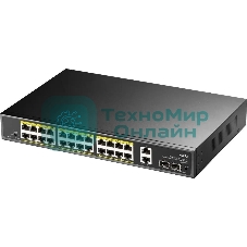 Коммутатор Cudy GS1026PS2, (L2) 26x1 Гбит/с 2xКомбо(1000BASE-T/SFP), 2SFP, 24PoE, 300W, неуправляемый