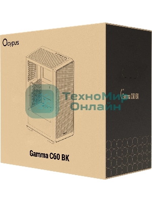 Компьютерный корпус Ocypus Gaммa C60 BK ATX/win/black/no PSU/Tempered Glass