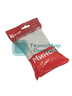 Розетка EKF ERR16-129-200-44 Минск 2-м СП 16А IP44 с заземлением, с защитными шторками, с крышкой, белая