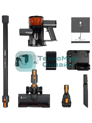 Пылесос вертикальный Leonord LE-1415 DC черный, питание от аккумулятора, 230 Вт, уборка сухая, пылесборник 0,5 л