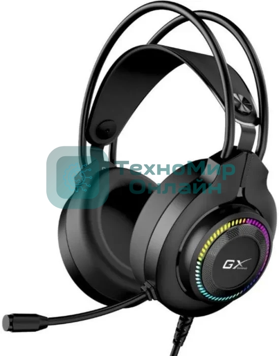 Гарнитура Genius HS-GX580U чёрный, проводная, USB, подсветка