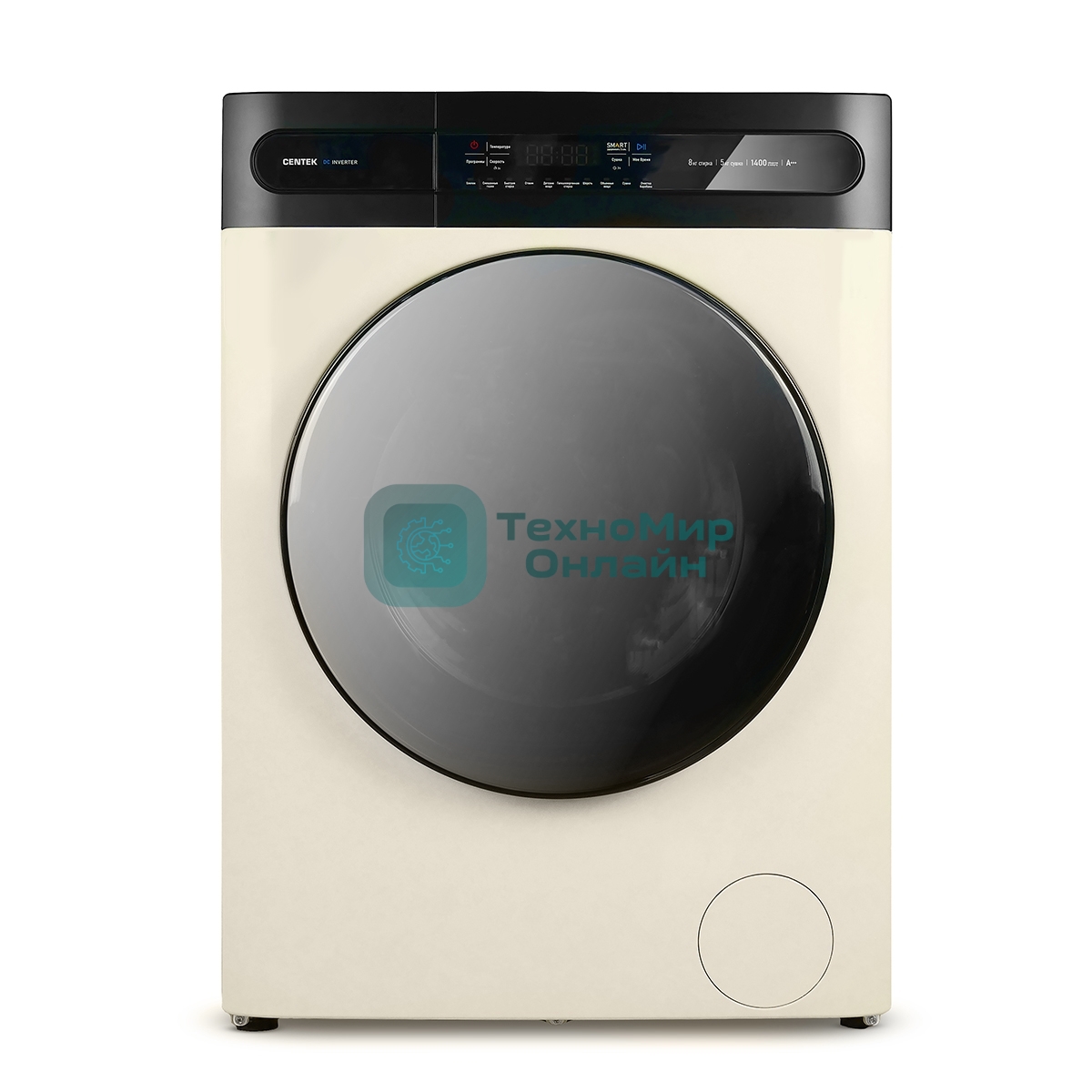 Стиральная машина Centek CT-1958 бежевый, загрузка фронтальная 8 кг, 1400 об/мин., класс: А+++