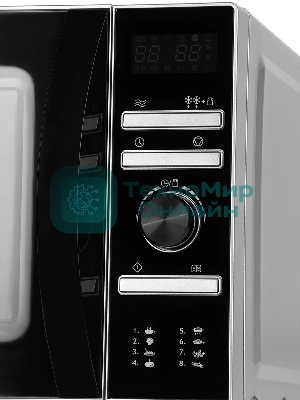 Микроволновая печь Hyundai HYM-D3026 серебристый, 20 л, 700 Вт, переключатели - кнопки, поворотный механизм