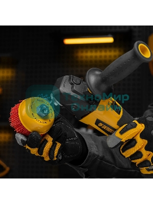 Щетка для УШМ Denzel 100 мм, чашка, нейлоновая щетина, М14