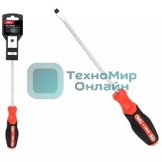 Отвертка шлицевая Deli DL3444 SL5x100мм сталь S2, матовый стержень, двухкомпонентная прорезиненная рукоять