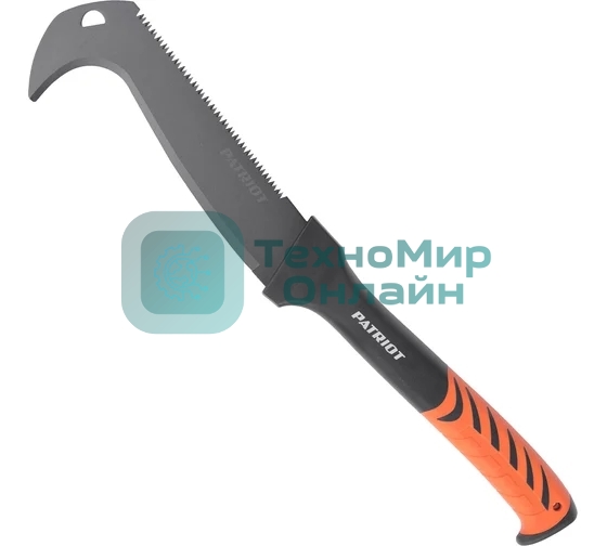 Секач Patriot PB-521. 521 мм, ПТФЭ (Teflon) покрытие, 52 HRC, пила, PP+TPR рукоять, ножны