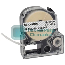 Картридж ленточный Cactus CS-LK4TBN черный, 12 мм, 9 м для Epson LW300/LW400/LW700/LW600P/LW1000P/K400/Z700/Z900