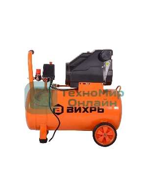 Компрессор винтовой Вихрь КП-195/24 безмасляный 195л/мин 24л 1100Вт оранжевый/черный 74/3/20