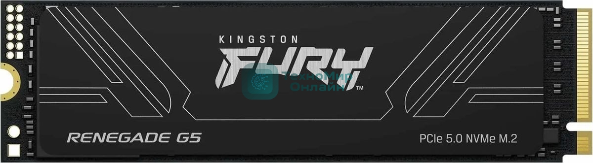 Накопитель SSD Kingston Fury Renegade, 1Tb, M.2(22x80мм), NVMe, PCIe 5.0 x4, 3D TLC, R/W 14200/11000Mb/s, IOPs 2 200 000/2 150 000, TbW 1000, DWPD 0.5 (12 мес)