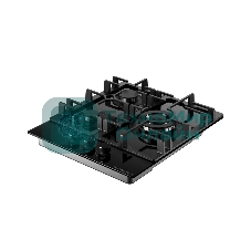 Варочная поверхность Kuppersberg FG 41 B, газ, High-Tech, 45 см, автоматический электроподжиг, газ-контроль, форсунки под сжиженый газ, SABAF конфорки, WOK конфорка, чугунные решетки, цвет черный, цвет фурнитуры черный