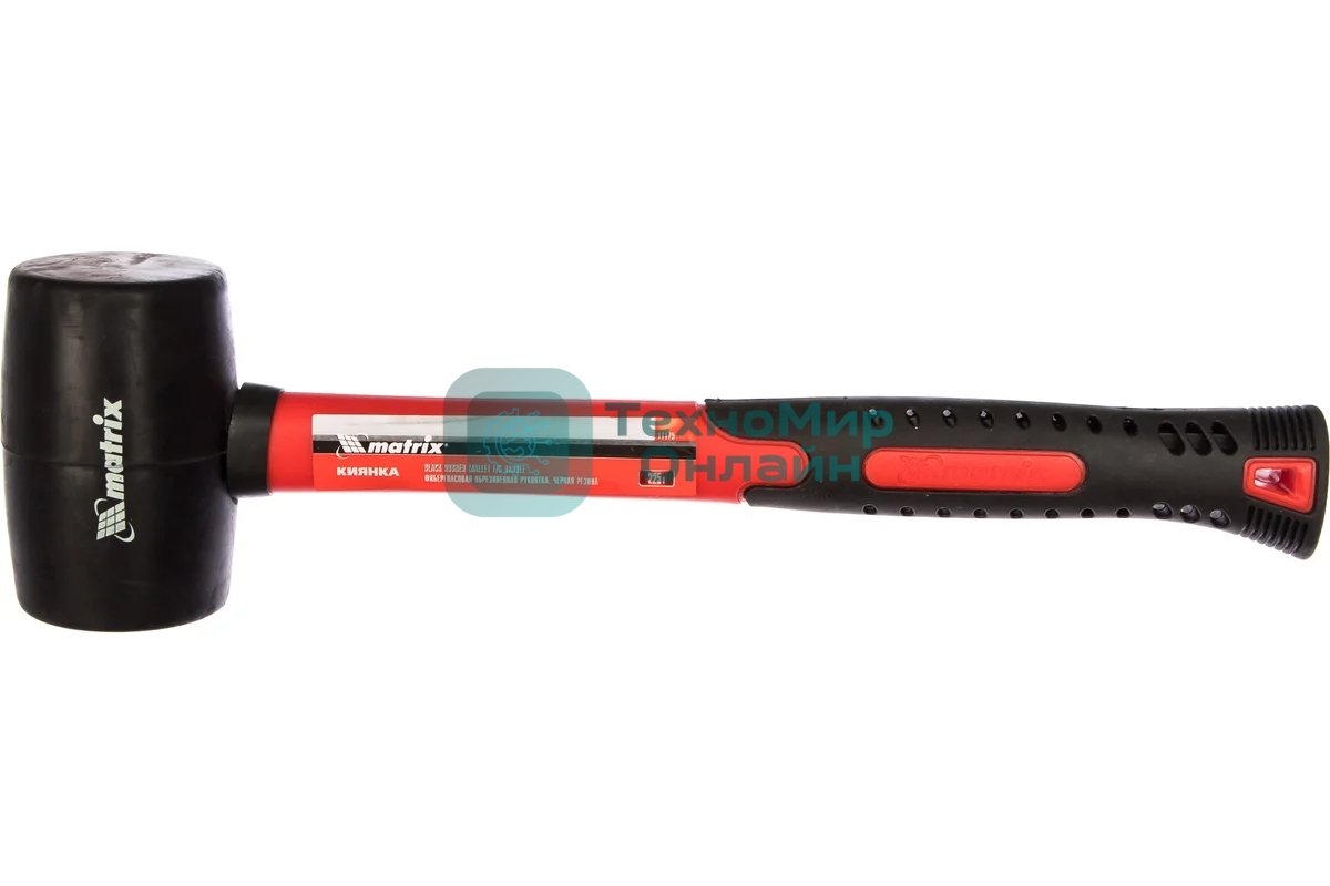 Киянка резиновая Matrix 11175, 225 г, черная резина, фибергласовая рукоятка