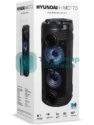 Минисистема Hyundai H-MC170 черный 80Вт/FM/USB/BT/SD/MMC