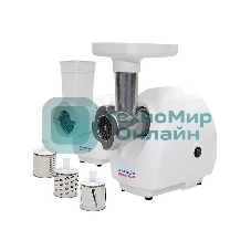 Мясорубка электрическая Аксион М25.03 белый, 1500 Вт, 1.7 кг/мин, защита от перегрузки, насадки - 5