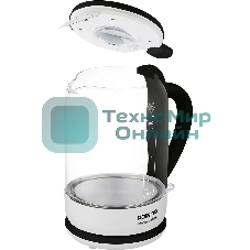 Чайник электрический Polaris PWK 1753CGL 1.7 л, 1950 Вт, белый/черный (корпус: пластик/стекло)