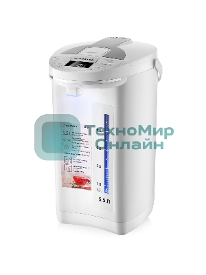 Термопот BRAYER 1091BR-WH, 1450 Вт, 5,5 л, 2 спос.подач.воды, LCD-дисп, поддерж.темпер,блокировка