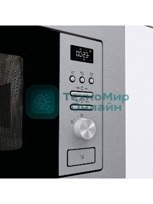 Встраиваемая микроволновая печь Gorenje BM201AG1X нержавеющая сталь, 20 л, 800 Вт, переключатели - поворотный механизм/кнопки