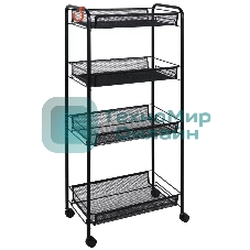 Этажерка ЗМИ Ладья 24К черный, на колесиках Э342Ч