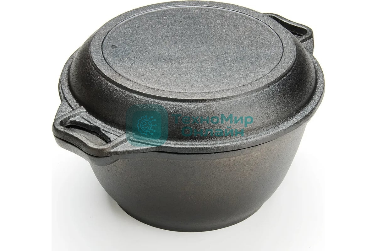 Кастрюля с крышкой-сковородой Mayer&Boch MB 26025 3.0 л, 24 см, чугунная