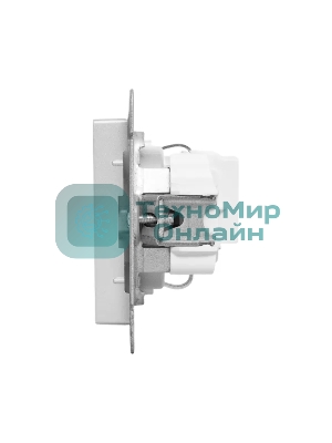 Механизм розетки EKF UP1-SOA-111 16А, с заземлением, со шторками, алюминий Эпика