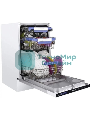 Встраиваемая посудомоечная машина Maunfeld MLP-08IMR, белый/черный, 44.5 см, 10 компл., 47 дБ, класс A++