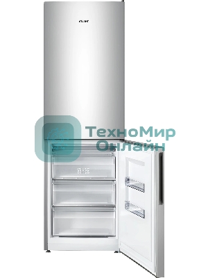 Холодильник Atlant XM-4621-181 серебристый двухкамерный 205/119л морозилка снизу