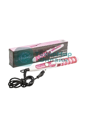 Щипцы для завивки волос Волжанка ПЛК-005 розовый/белый, 19 мм, 200 °C, 1 режим